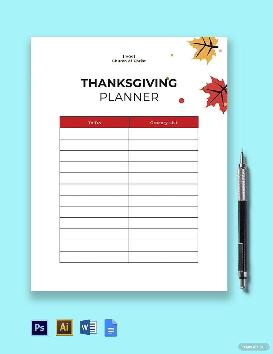 Thanksgiving Planner Template
