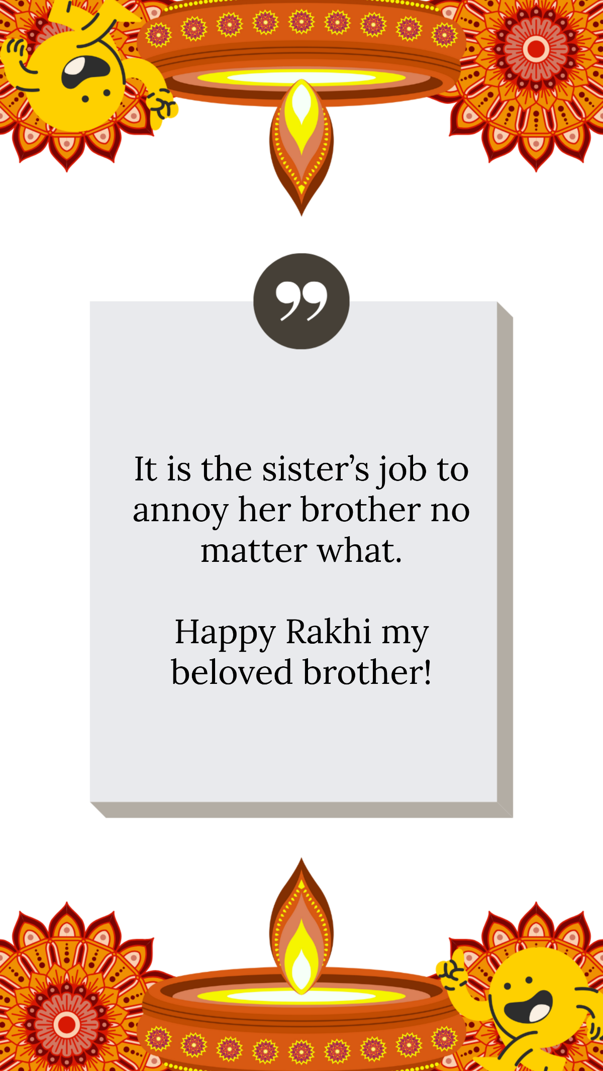 Free Funny Raksha Bandhan Quote Design Template