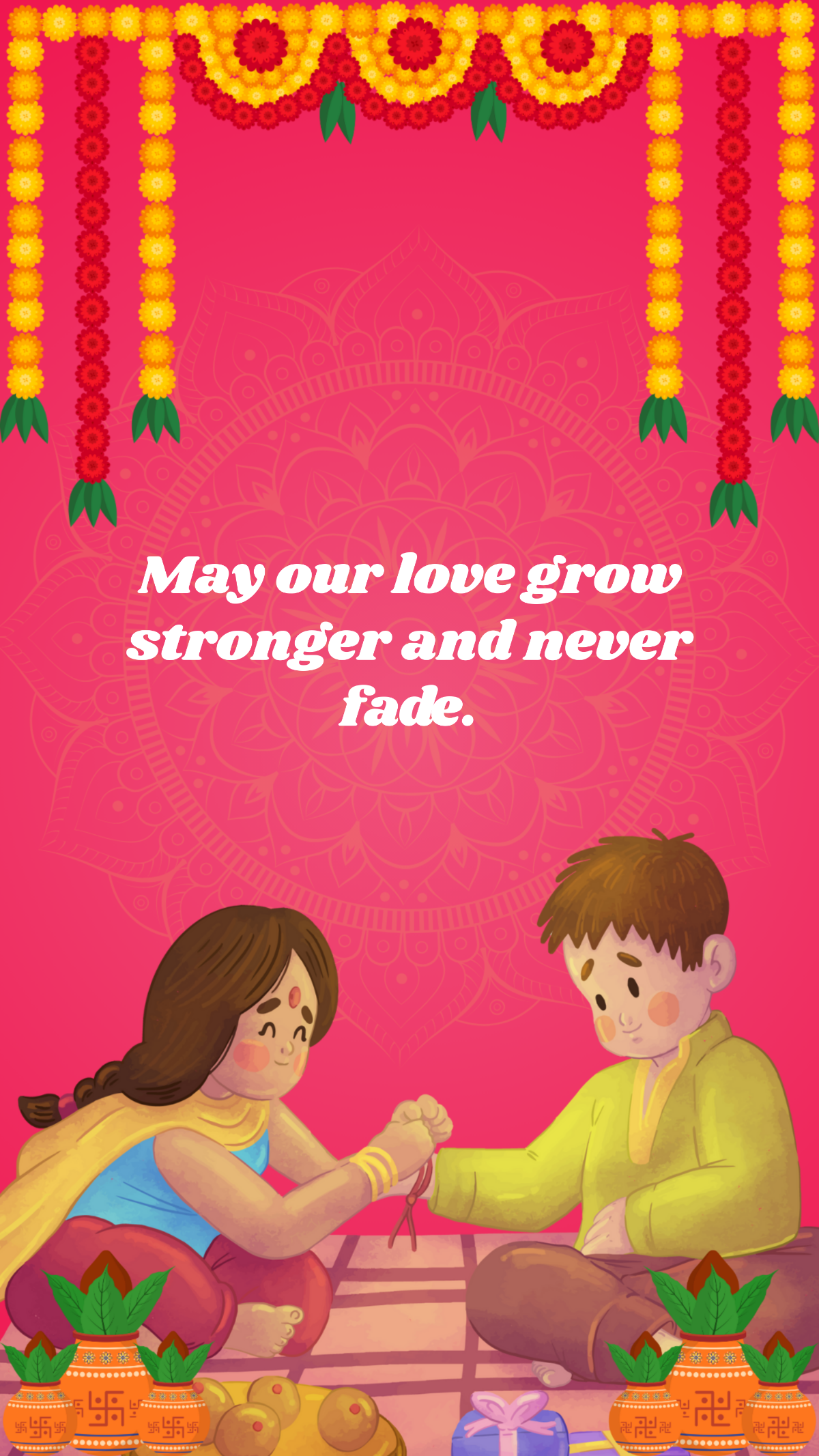 Free Pink Raksha Bandhan Day Quote Template