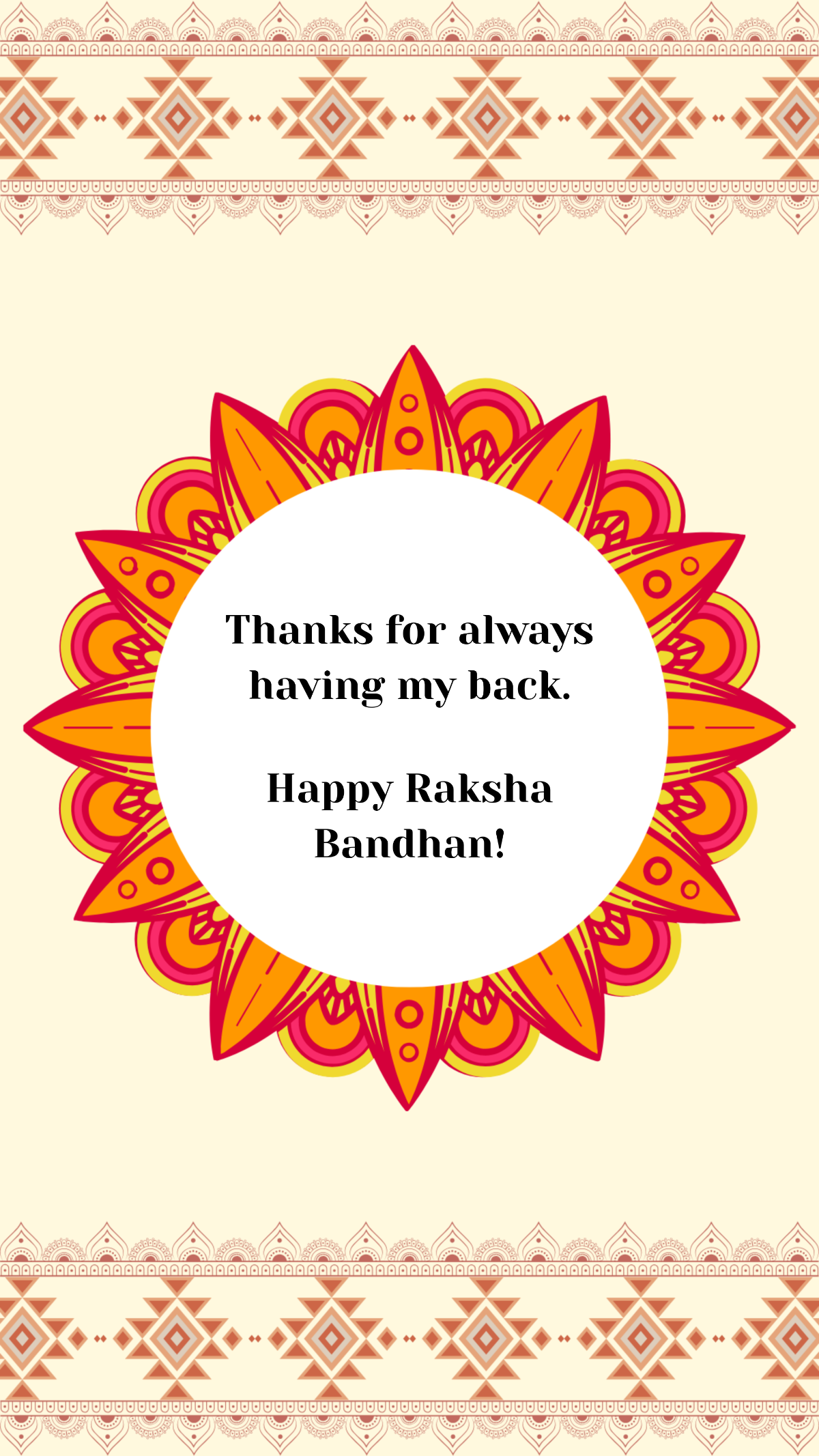 Free Colorful Raksha Bandhan Thank You Quote Template