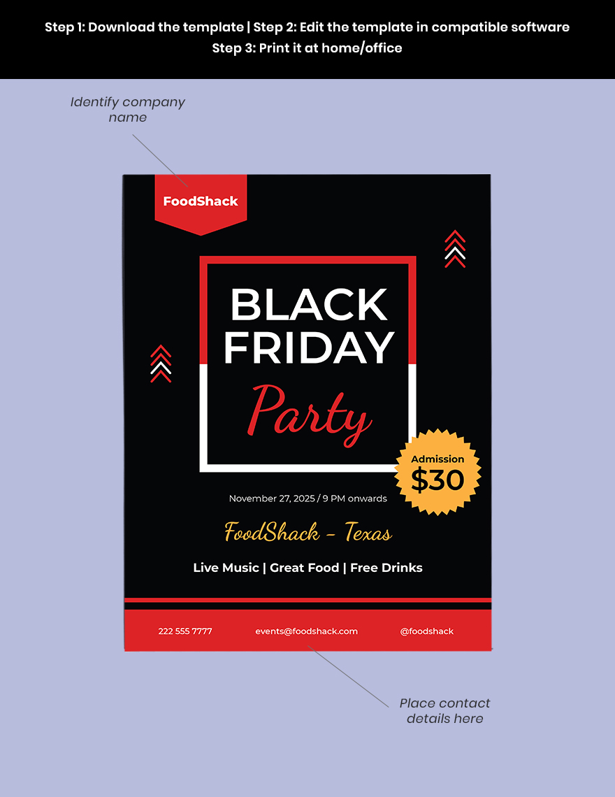 Black Friday Party Flyer Template Download