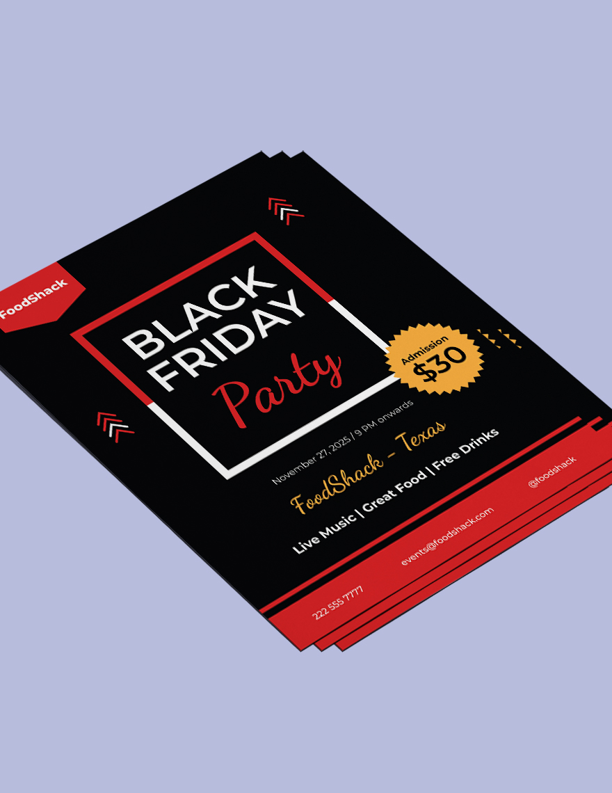 Black Friday Party Flyer Template Format