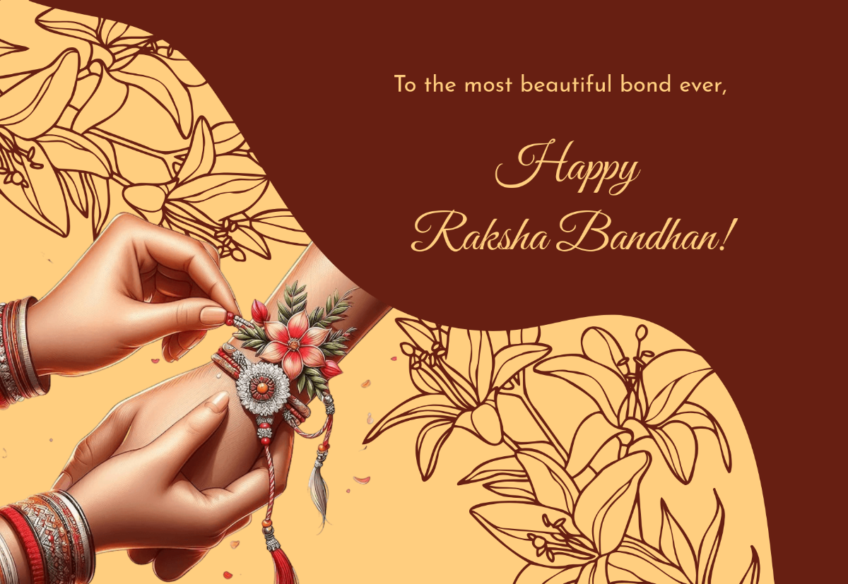 Free Beautiful Raksha Bandhan Card Template