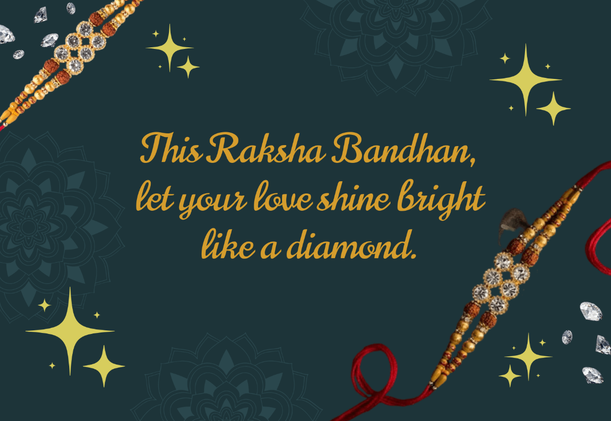 Free Diamond Raksha Bandhan Card Template