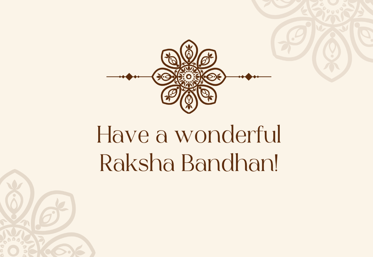 Free Brown Raksha Bandhan Day Card Template to Edit Online