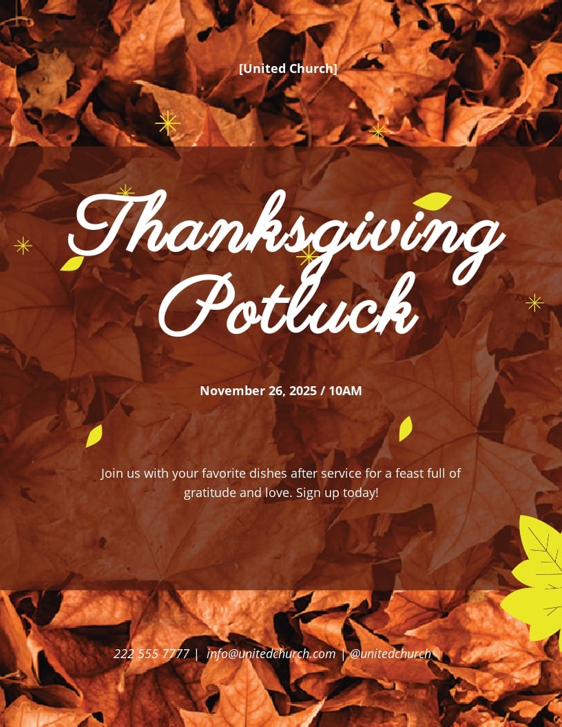 Free Thanksgiving Potluck Flyer Template - Illustrator, PSD Regarding Potluck Flyer Template