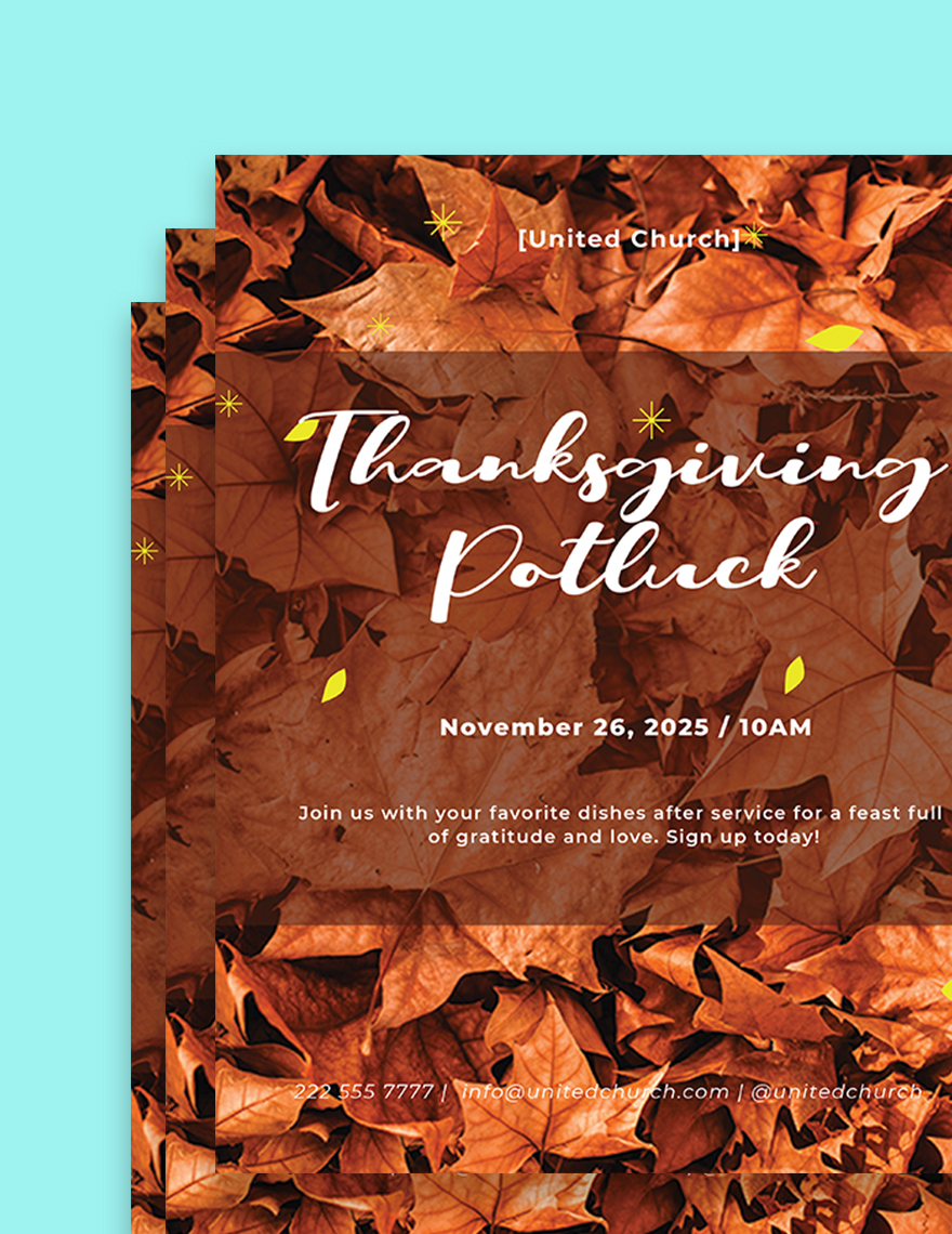 thanksgiving potluck flyer template printable
