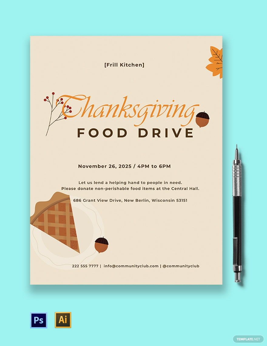 Thanksgiving Food Drive Flyer Template
