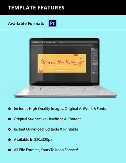 Free Thanksgiving Facebook Cover Photo Template to Edit Online