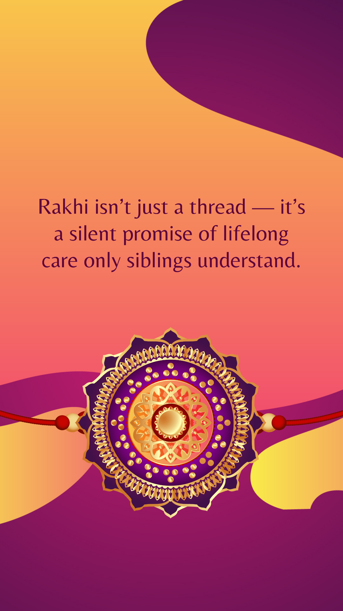Free Gradient Background Raksha Bandhan Quote Template