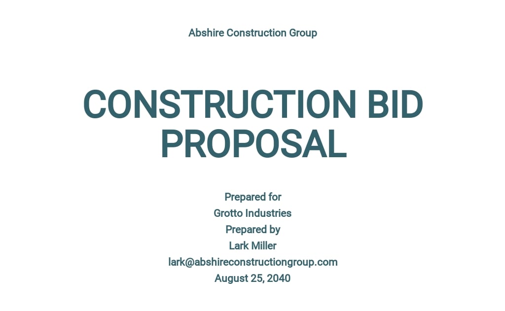 7 Free Construction Bid Proposal Templates Edit And Download 5728