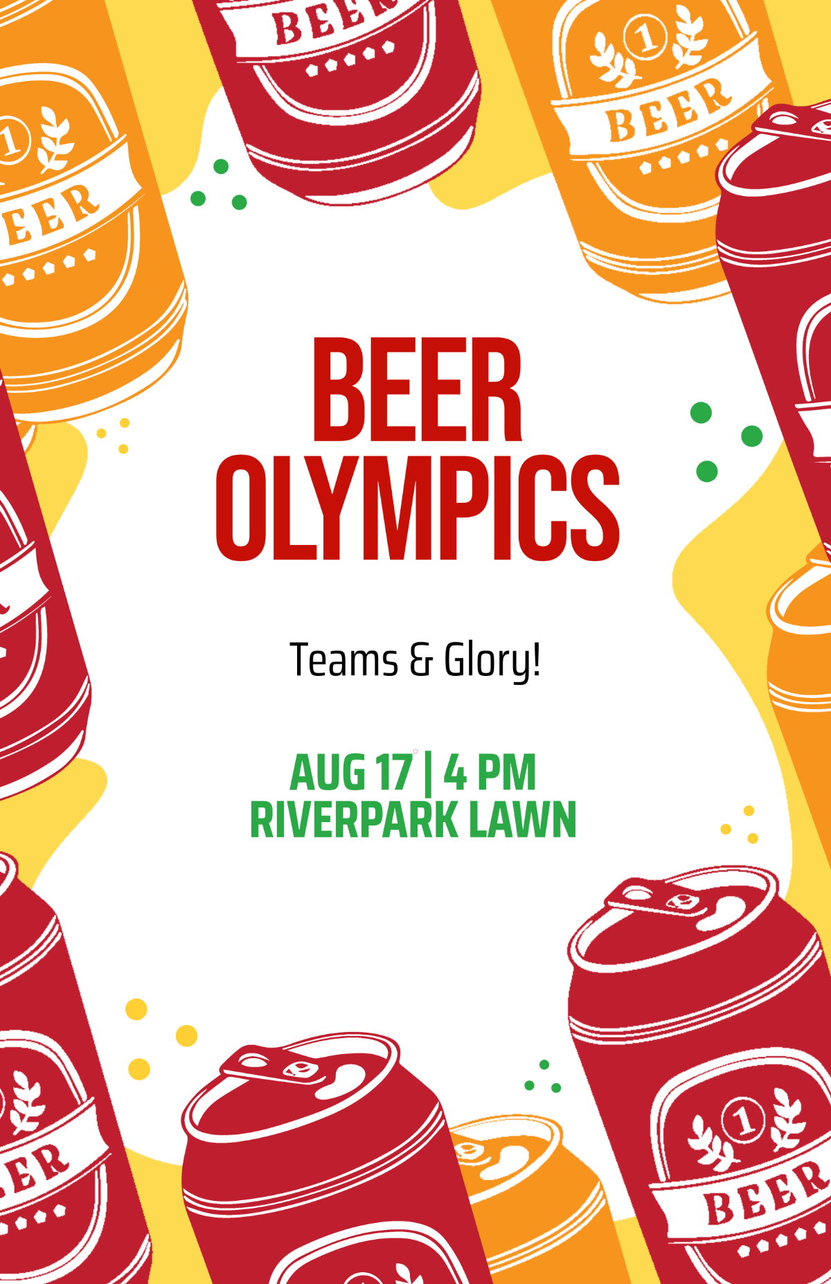 Free Beer Olympics Template