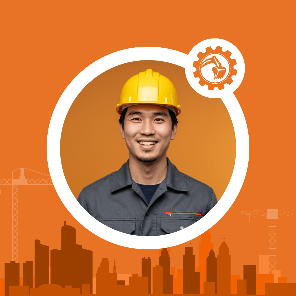 Free Construction Linkedin Profile Photo Template to Edit Online