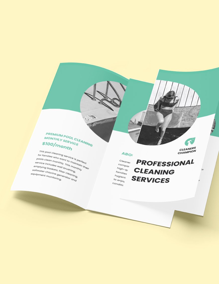 Swimming Pool Cleaning Service Brochure Template