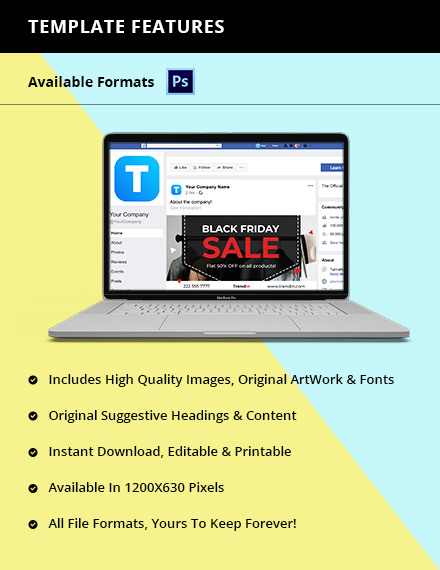 Free Black Friday Facebook Shared Image Template to Edit Online