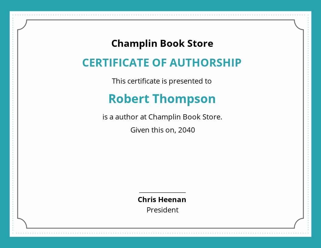 Certificate Of Authorship Book Template.jpe
