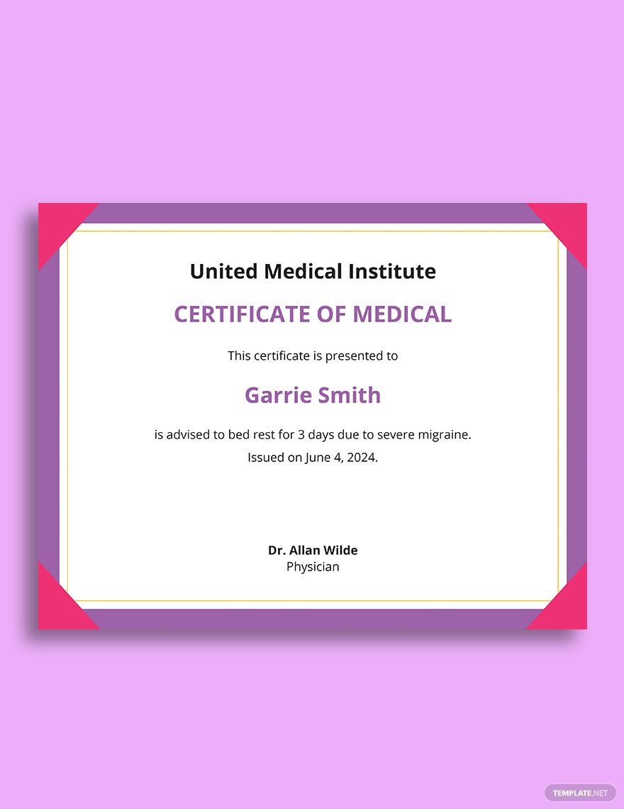 Medical Doctor Board Certification Template