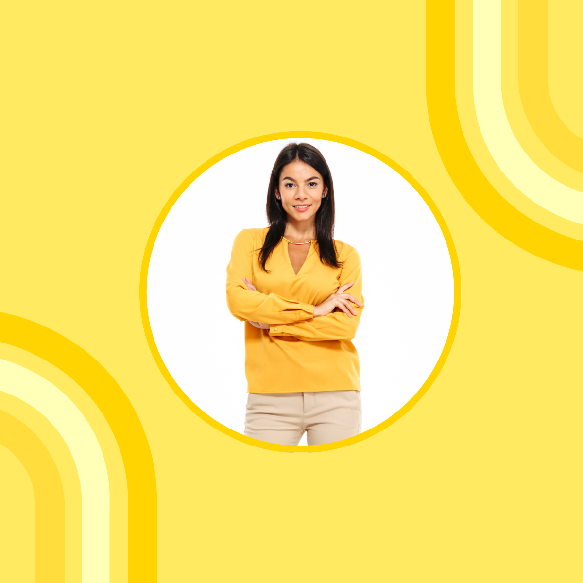 Free Yellow Linkedin Bio Profile Photo Template