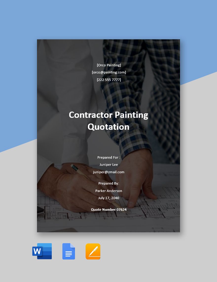 Contractor Painting Quotation Template in Word, Google Docs