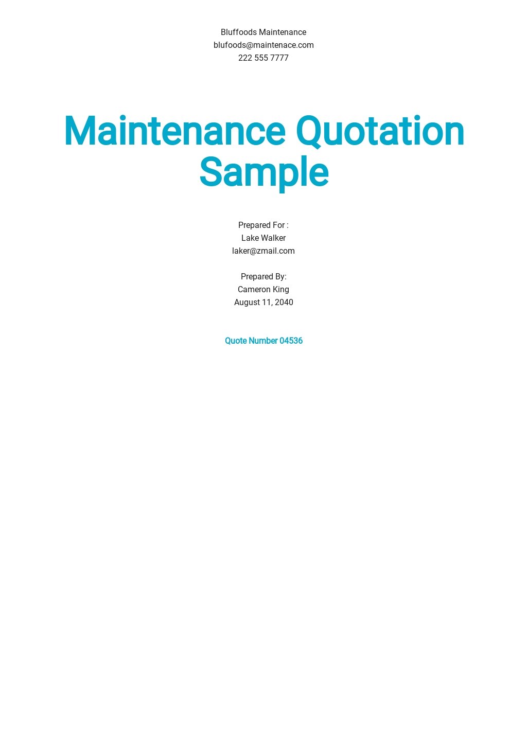 12+ FREE Maintenance Quotation Templates [Edit & Download]