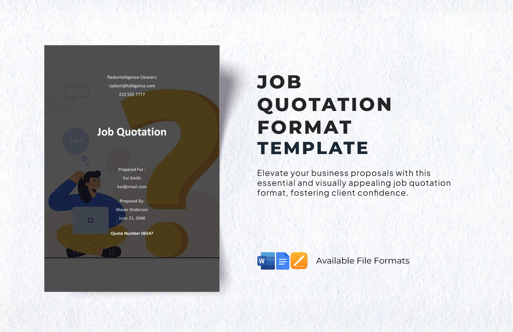 Job Quotation Format Template in Word, Google Docs, Apple Pages