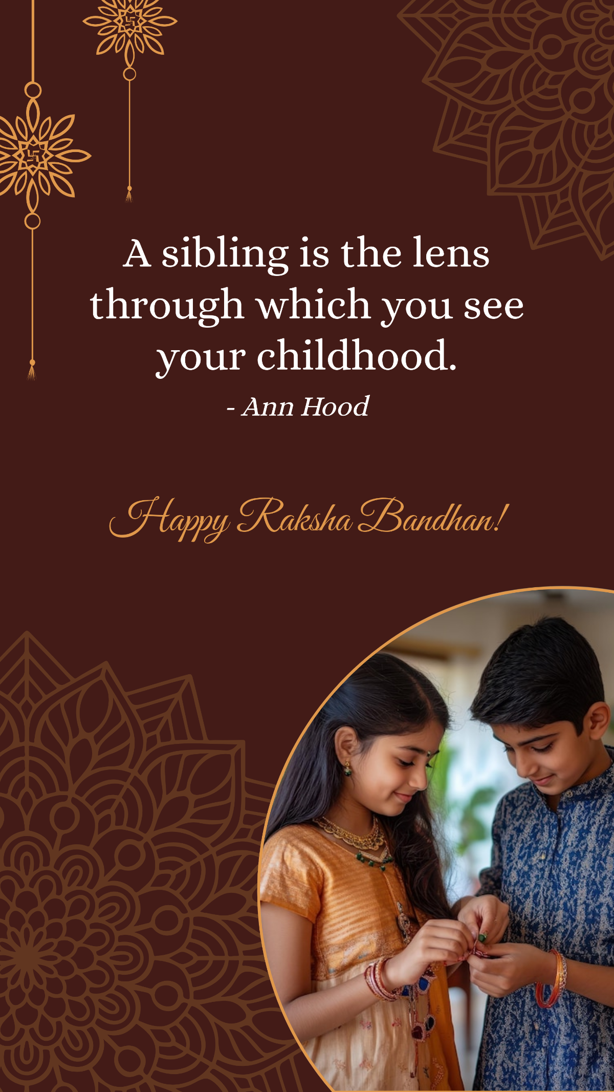 Free Brown Raksha Bandhan Quote Template