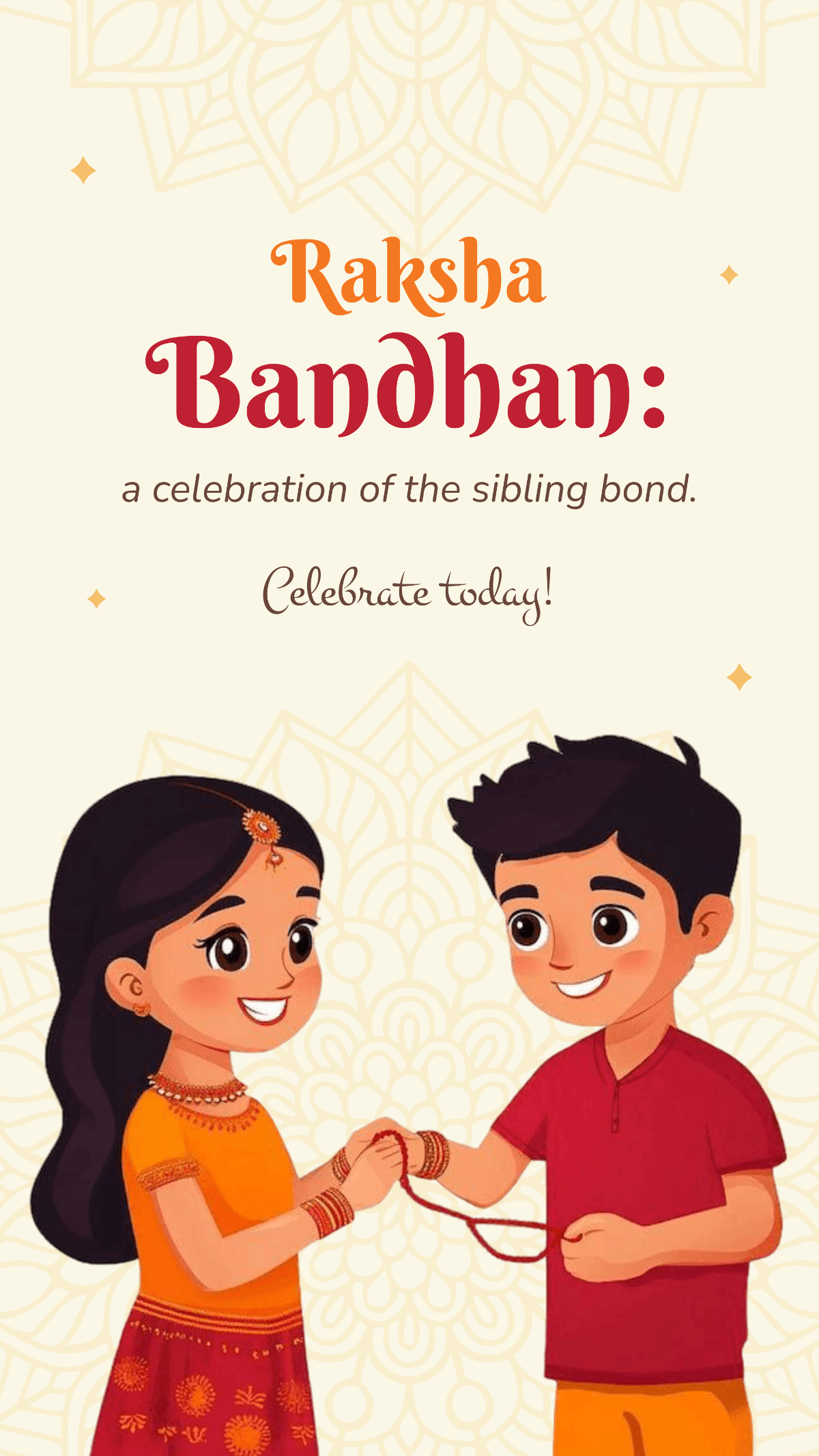 Free Beige Raksha Bandhan Quote Template