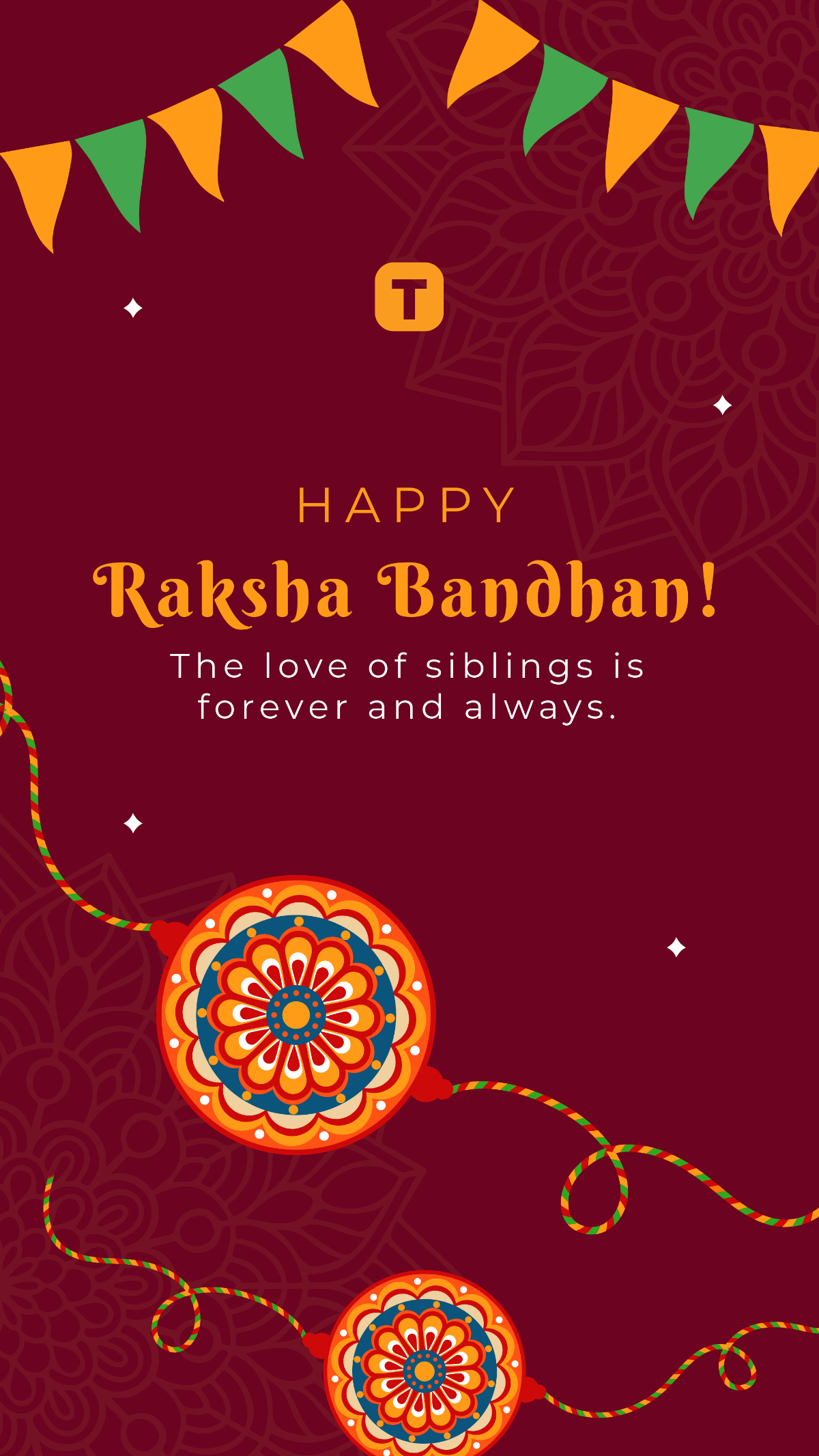 Free Raksha Bandhan Festival Quote Template