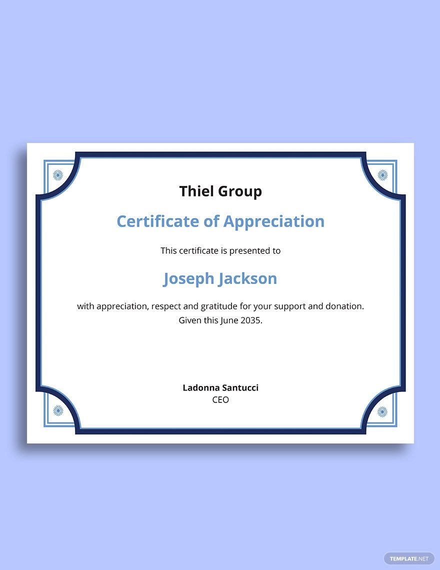 Thank You Certificate Wording Template