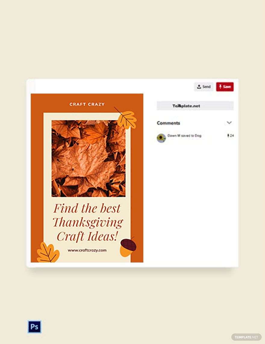 Free Thanksgiving Pinterest Pin Template in PSD