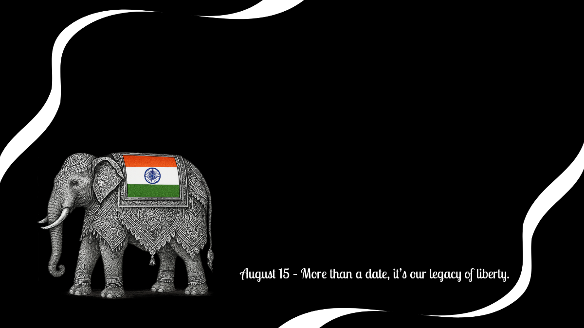 Free Black and White India Independence Day Background Template