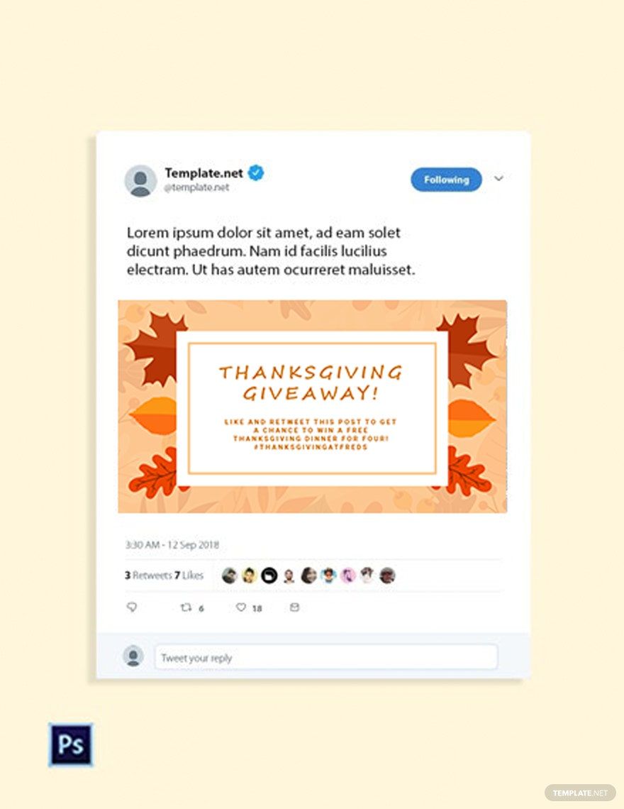 Thanksgiving Twitter Post Template