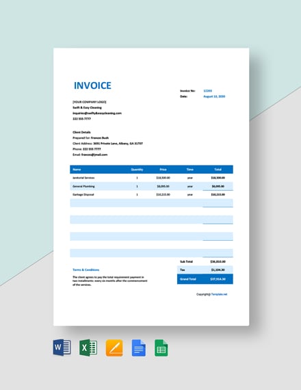 invoice template numbers mac free