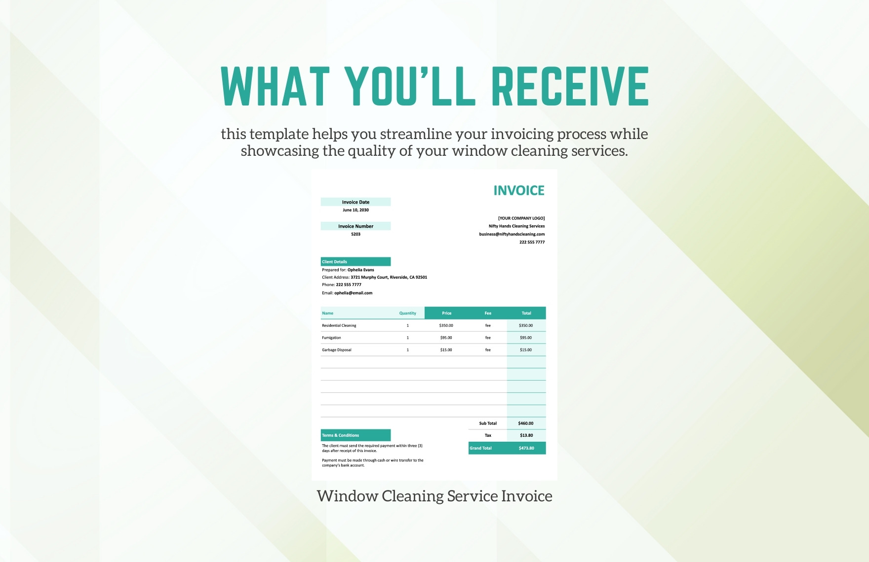 Window Cleaning Service Invoice Template
