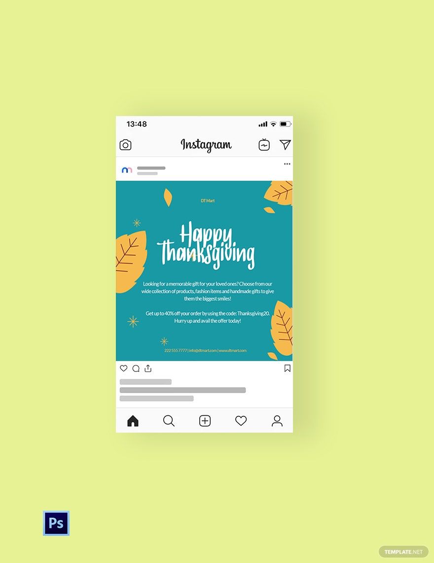 Thanksgiving Instagram Post Template