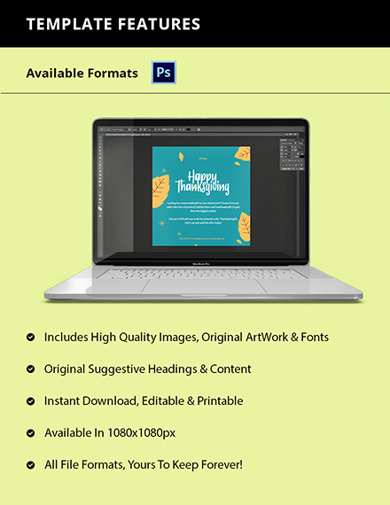 Free Thanksgiving Instagram Post Template to Edit Online