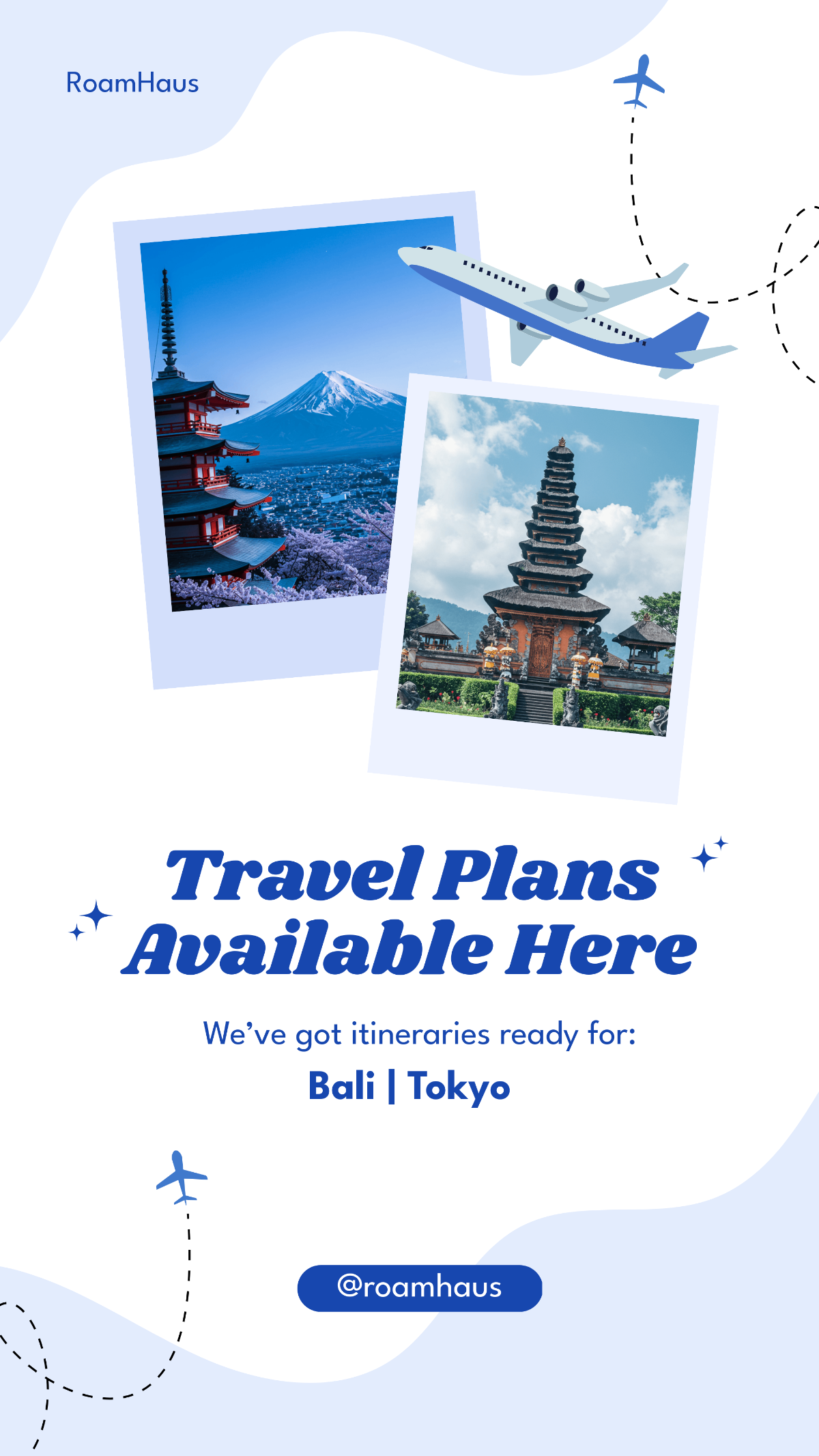 Free White and Blue Travel Instagram Story Template