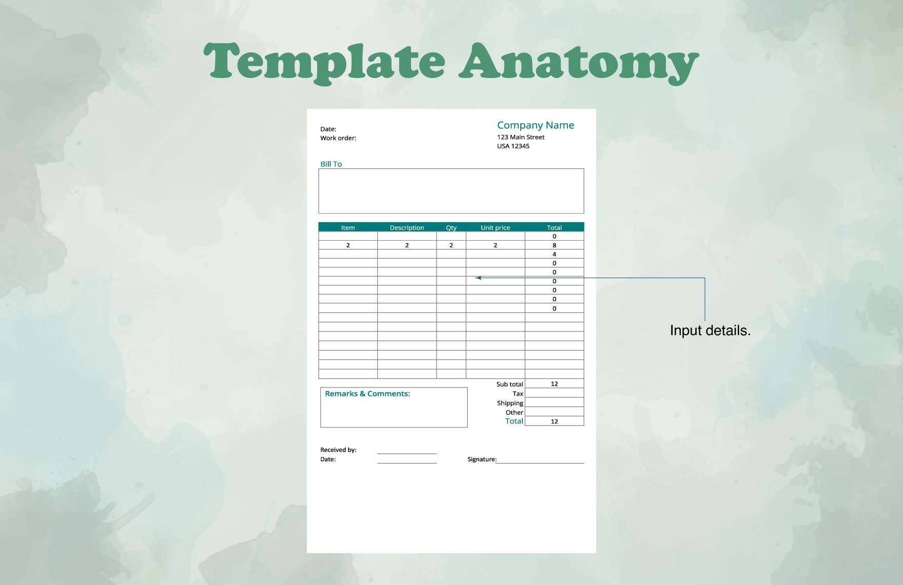 Printable Work Order Form Template