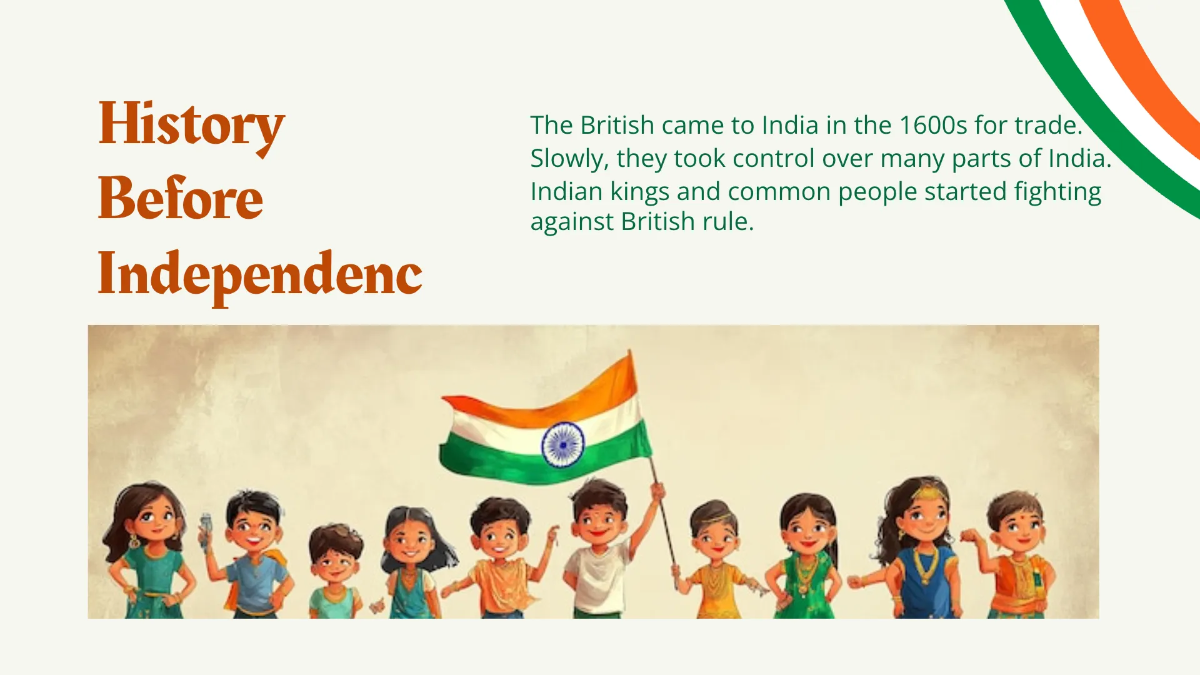 Free India Independence Day Presentation Template to Edit Online