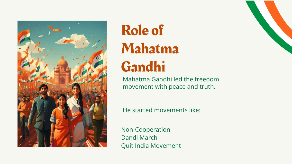 Free India Independence Day Presentation Template to Edit Online