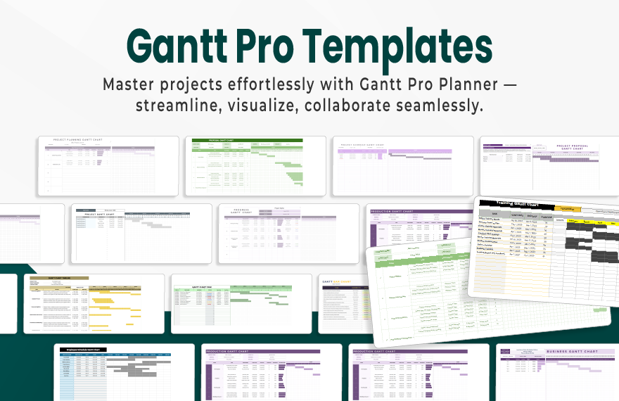 20+ Gantt Pro Planner Template Bundle