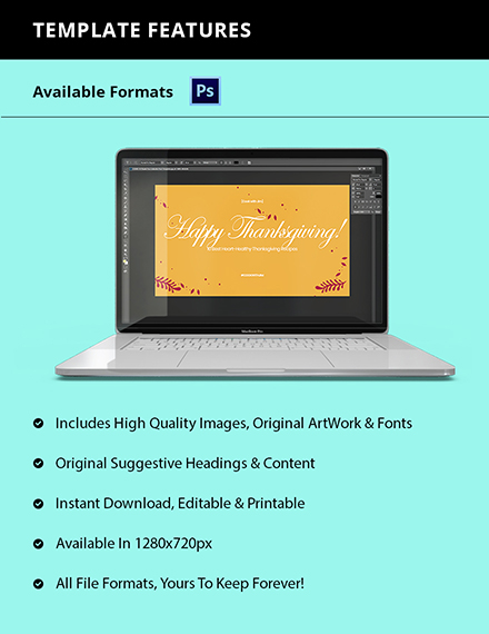 Free Thanksgiving Youtube Thumbnail Template to Edit Online