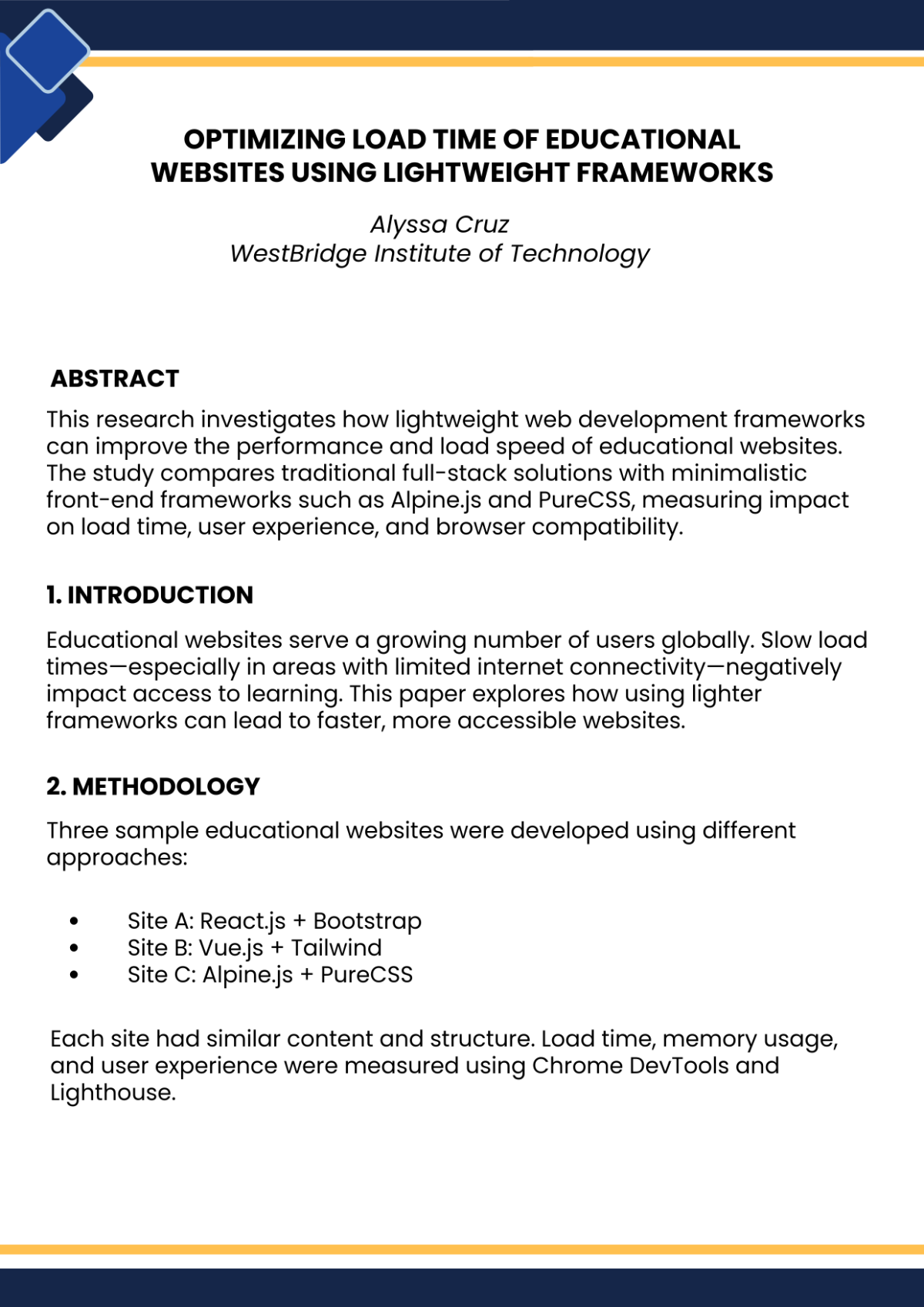 Computer Science Research Paper Template to Download