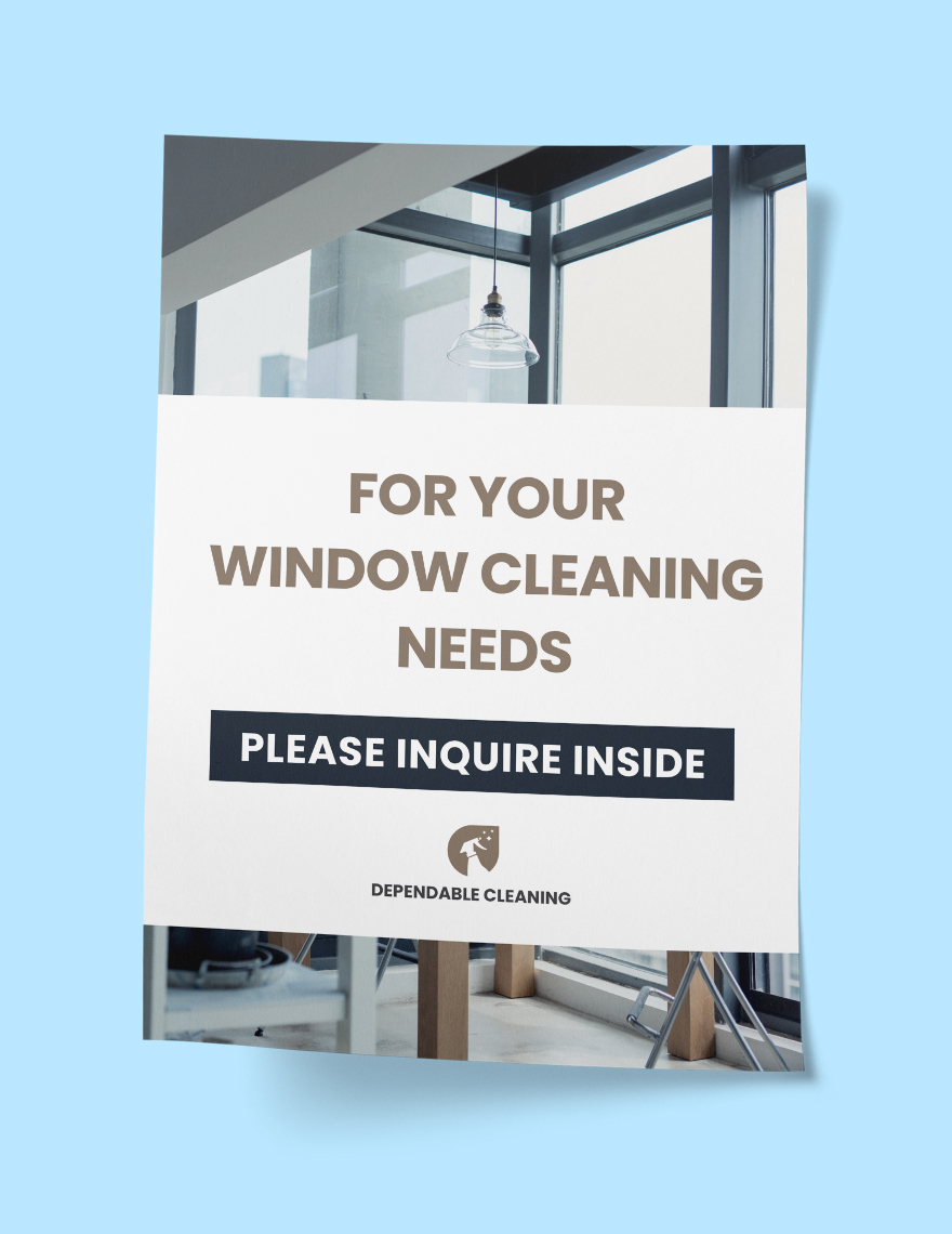 Window Cleaning Yard Sign Template
