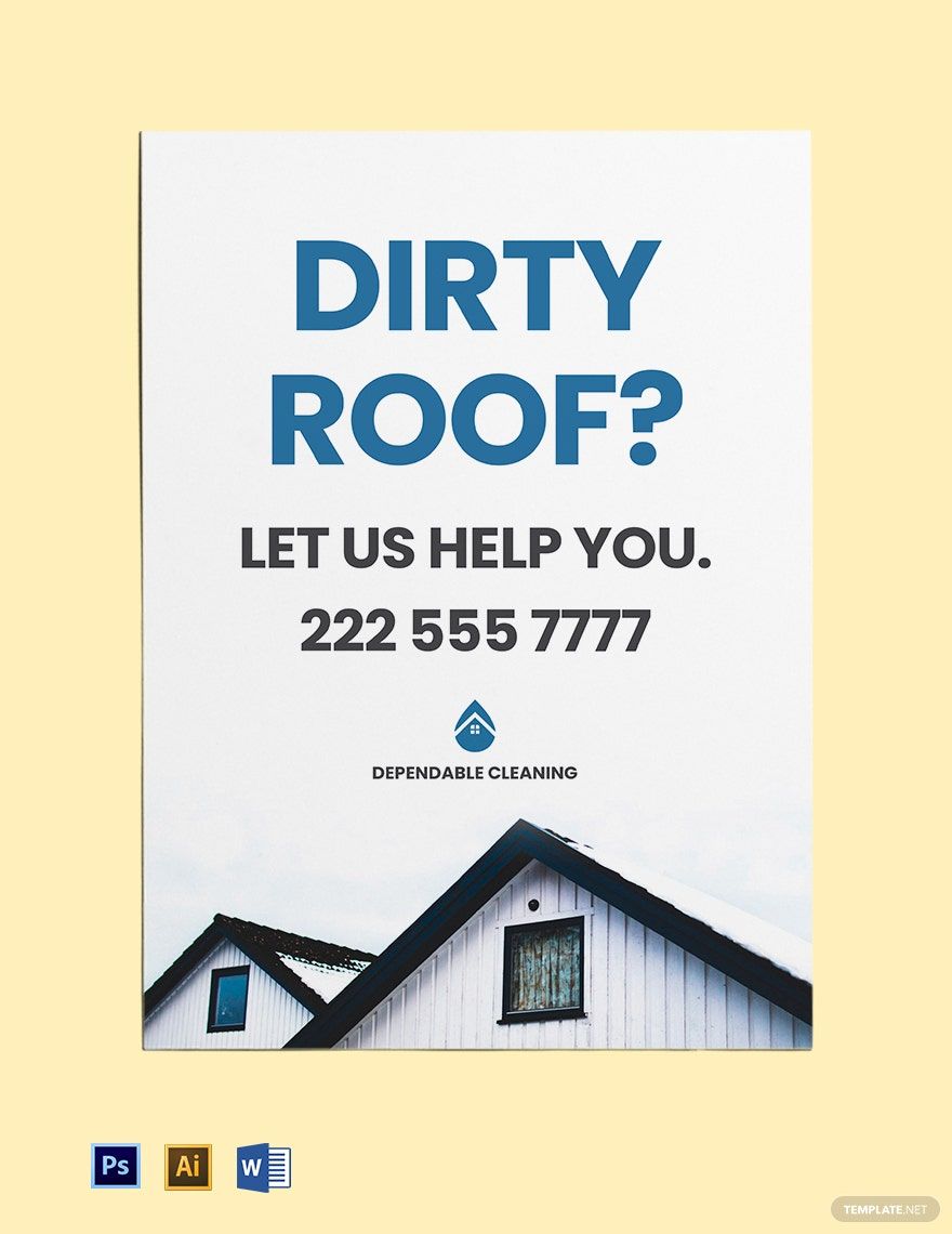 Roof Cleaning Yard Sign Template