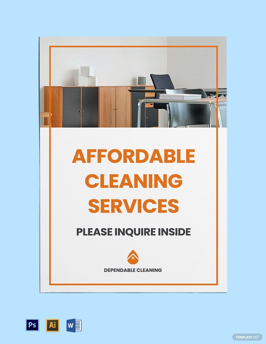 Cleaning Services Yard Sign Template in Word, Illustrator, PSD