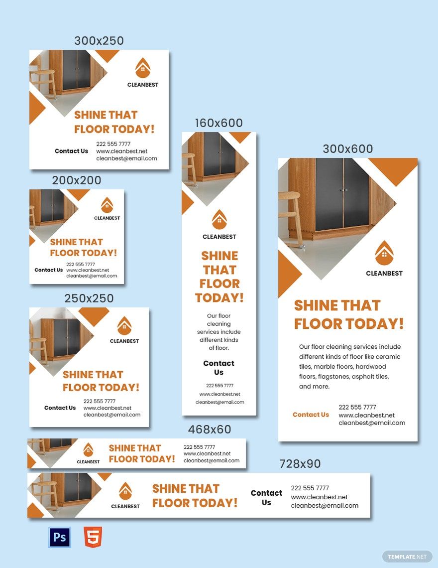 Floor Cleaning Service Banner Template in PSD