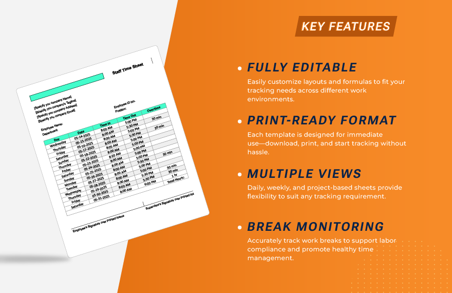 50+ Ready to Use Time-Sheet Template Bundle