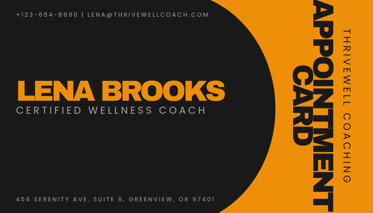 Free Appointment Business Card Template