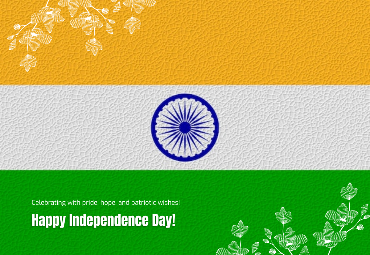 Free Modern India Independence Day Card Background Template